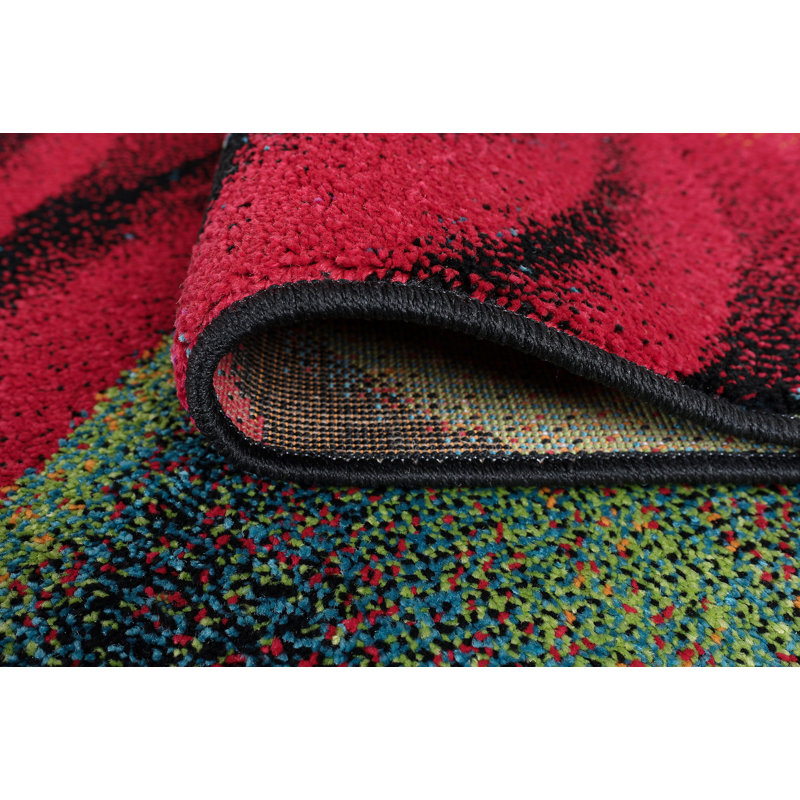 Latitude Run® Weisman Performance Red/Blue Rug & Reviews Wayfair